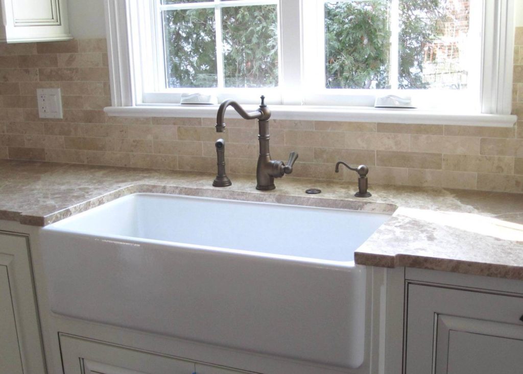 beige kitchen sink countertop