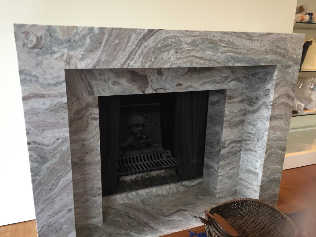 grey fireplace